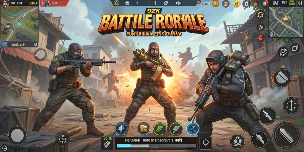 Gameplay mendebarkan dalam pertempuran Battle Royale