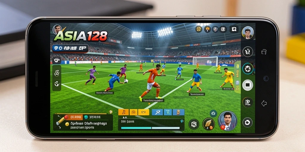Tampilan utama gameplay ASIA128 yang menampilkan berbagai statistik olahraga.