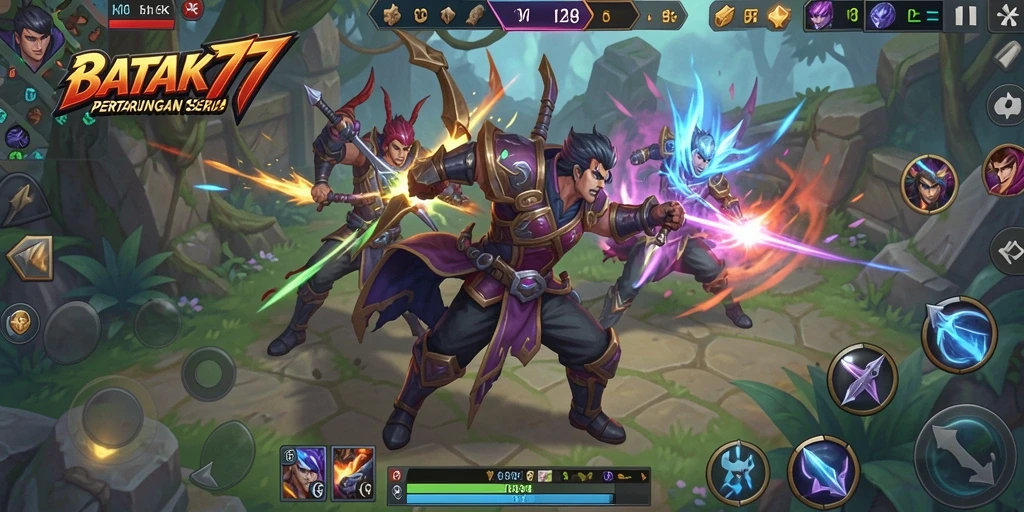 Lihat aksi seru dalam <strong>BATIK77</strong> saat tim bertarung di arena MOBA.