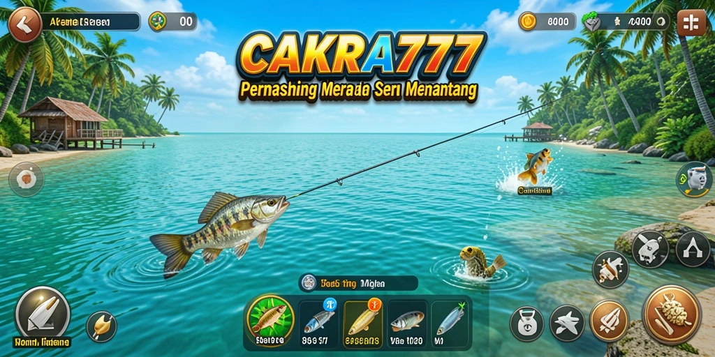 Tampilan gameplay CAKRA777 dengan fitur memancing yang menarik.