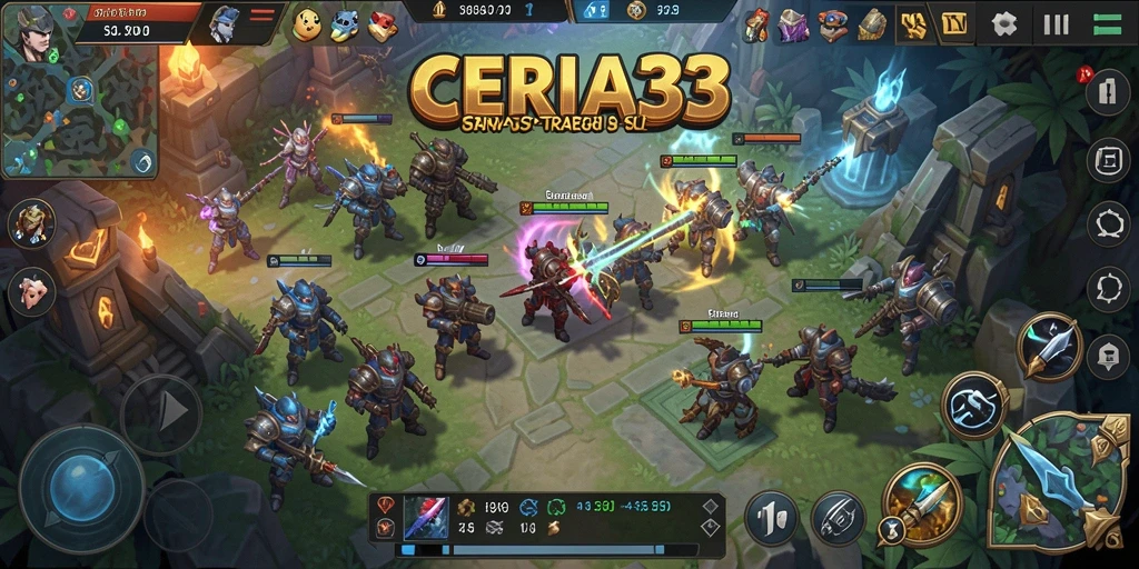Tampilan gameplay ceria dan strategis dari CERIA33.
