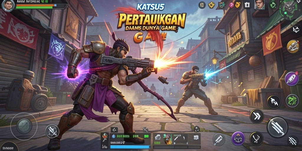 Tampilan screenshot gameplay KATSU5 yang intens dan seru.