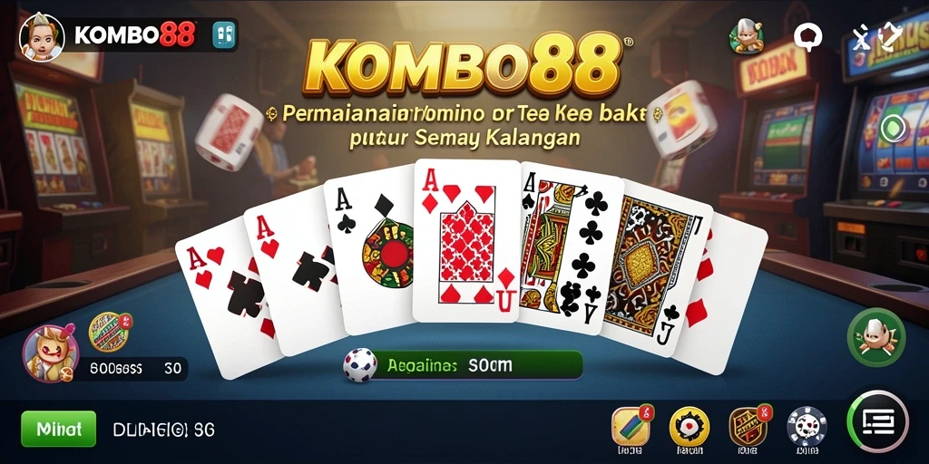 Screenshot gameplay KOMBO88 yang menampilkan aksi domino seru.