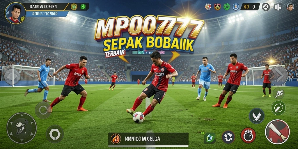 Tangkapan layar utama MPO777 yang menampilkan aksi pertandingan sepak bola yang mendebarkan.