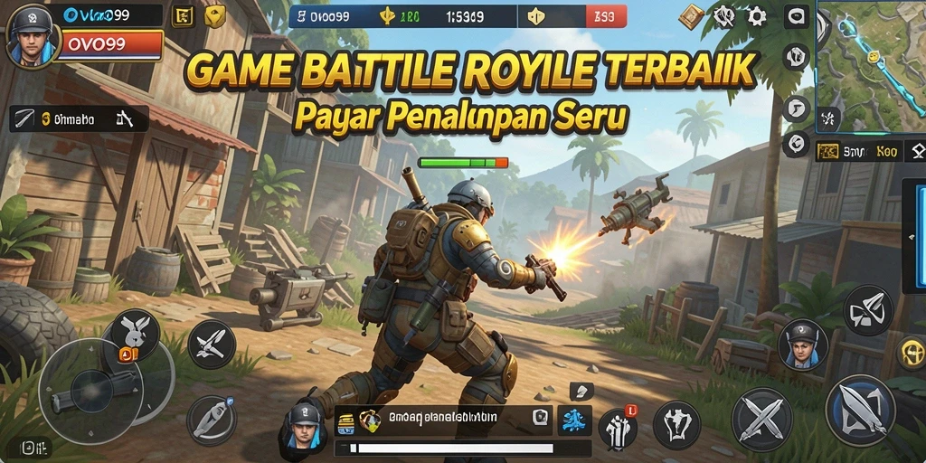 Tangkapan layar OVO99 menampilkan aksi mendebarkan dalam permainan Battle Royale.