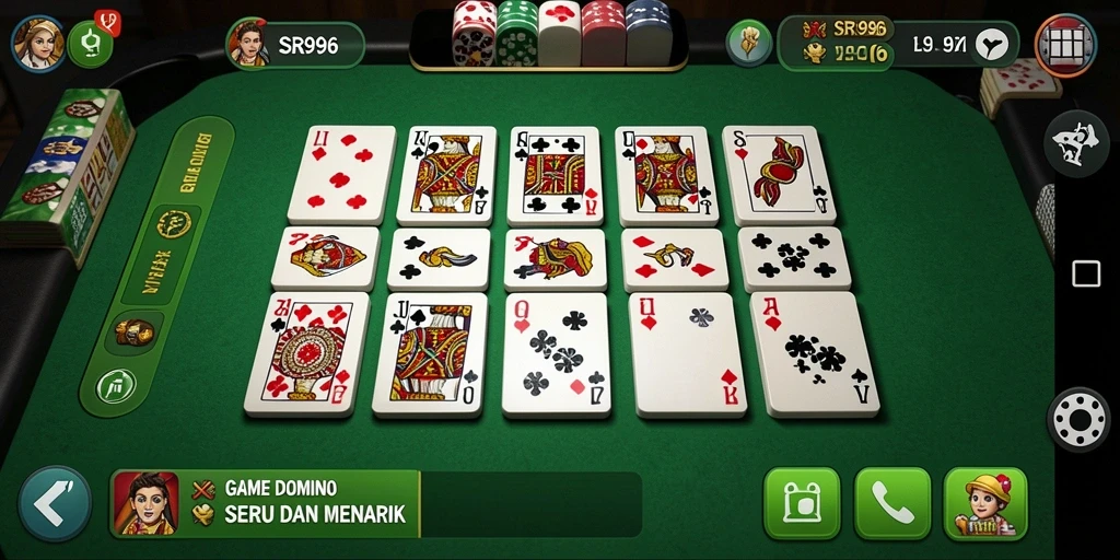 Screenshot gameplay SR996 menampilkan momen seru dalam permainan Domino.